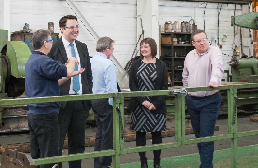 Dormor Machine & Engineering’s Production Manager Trevor Jackson, Tees Valley Mayor Ben Houchen, Dormor’s Business Development Manager Ian Vickers, Managing Director Helen Cameron-Clarke and Account Manager Mally Sills