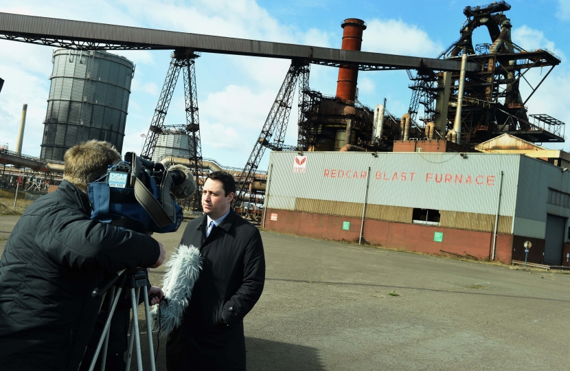 Tees Valley Mayor Ben Houchen making the announcement at the Redcar Blast Furnace