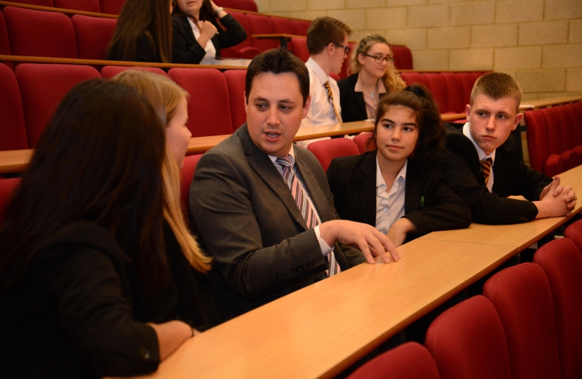 Tees Valley Mayor Ben Houchen speaking to students from the region
