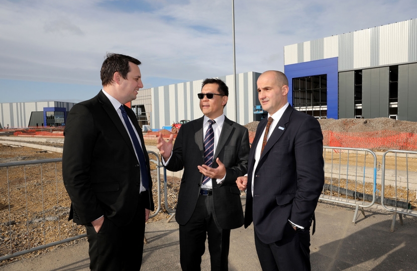 Tees Valley Mayor Ben Houchen with Prof Tat-Hean Gan and Northern Powerhouse minister Jake Berry