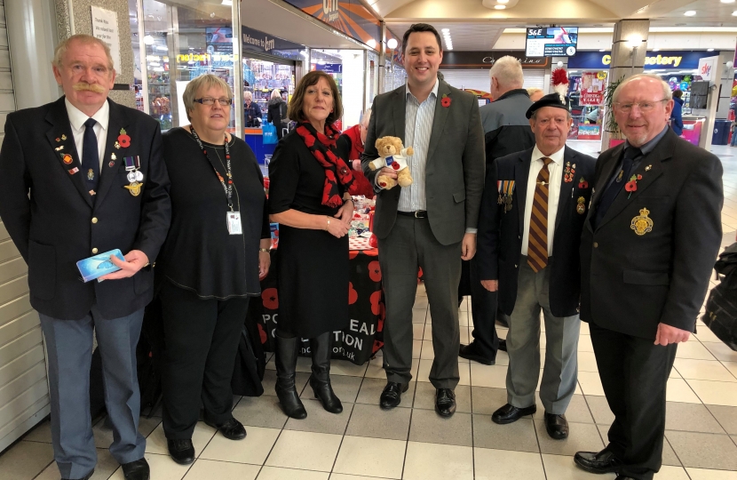 Tees Valley Mayor Ben Houchen with Carole Knowles, Northern Area Advice & Information Team Leader at the Royal British Legion (centre), alongside volunteers and supporters of the Royal British Legion's Poppy Appeal 