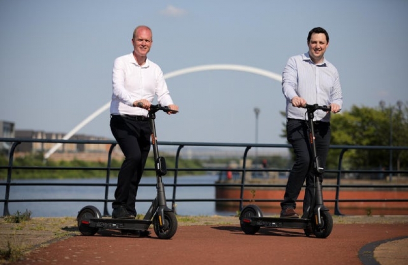 Tees Valley mayor Ben Houchen, right, with CEO of e-scooter company Paul Hodgins