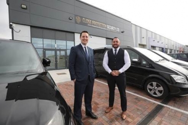 Tees Valley Mayor Ben Houchen with MD Glenn Bartlett at Close Protection Security’s new base