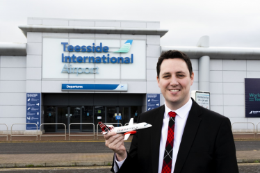 To comply with Government’s latest lockdown guidance and to avoid a plane non-essentially flying into the airport, the Mayor dusted off his plastic Loganair plane which is pictured here, in front of the airport